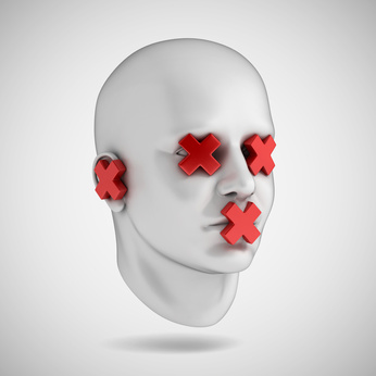 Speak no evil - censorship 3d concept