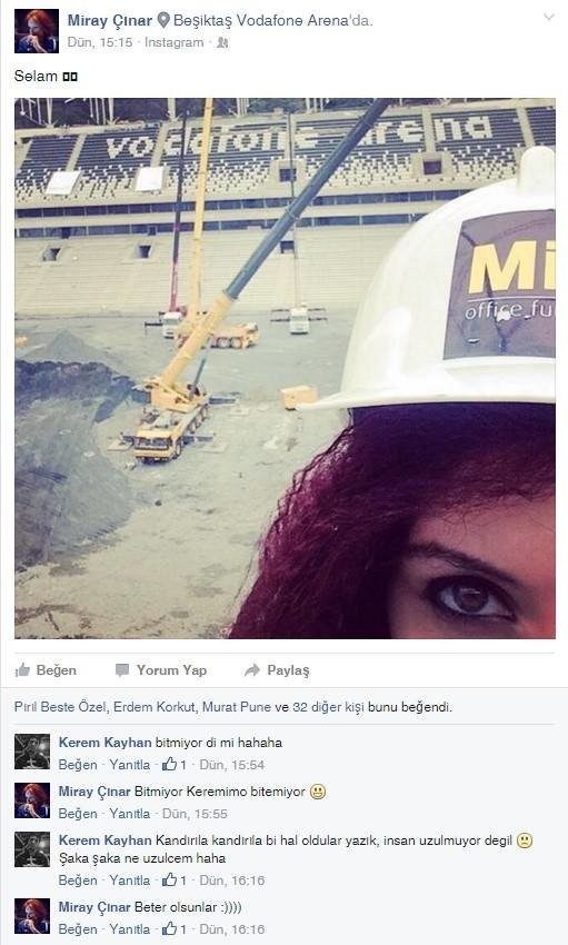 miray cinar - vodafone arena paylasim