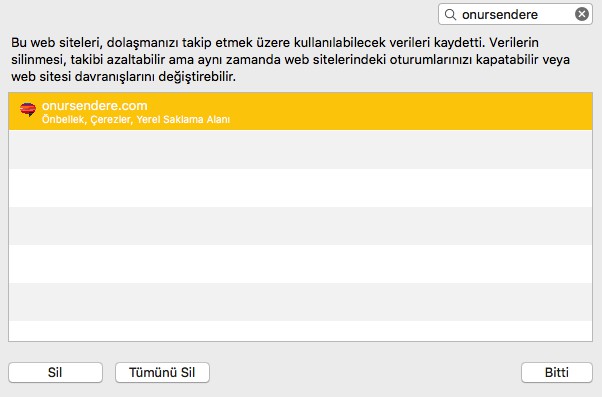 ornek safari onbellek temizleme